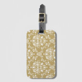 Étiquette À Bagage Cocoa and Cream Damask (Devant Vertical)