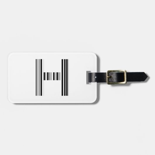 Étiquette À Bagage CODE À BARRES DE LA LETTRE H Premier motif de code (Devant horizontal)