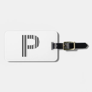 Étiquette À Bagage CODE À BARRES DE LA LETTRE P Premier motif de code
