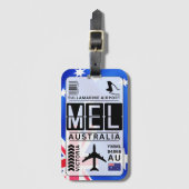 Étiquette À Bagage Code aéroport Melbourne MEL (Devant Vertical)