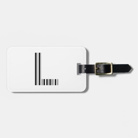 Étiquette À Bagage Code barre de la lettre L Premier motif de code-ba (Devant horizontal)