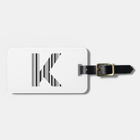 Étiquette À Bagage Code-barres LETTRE K Premier motif de code-barres (Devant horizontal)