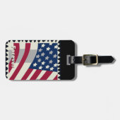 Étiquette À Bagage Code-barres personnalisé, indicateur USA (Devant horizontal)