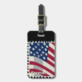 Étiquette À Bagage Code-barres personnalisé, indicateur USA (Devant Vertical)