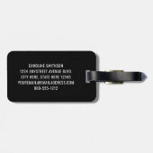 Étiquette À Bagage Code d'aéroport personnalisé Funny Black Bagages (Dos horizontal)