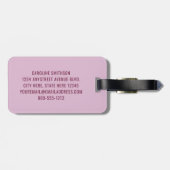 Étiquette À Bagage Code d'aéroport personnalisé Funny Branché Mauve B (Dos horizontal)