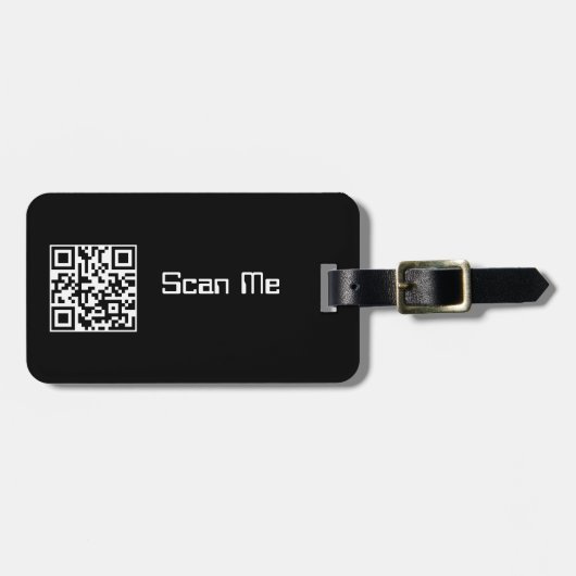 Étiquette À Bagage Code de QR - ajoutez vos propres (Devant horizontal)
