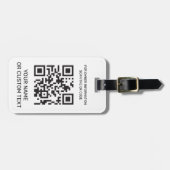 Étiquette À Bagage Code QR avec texte (Devant horizontal)