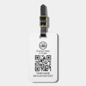 Étiquette À Bagage Code QR Avec Texte Et Logo (Devant Vertical)