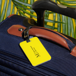 Étiquette À Bagage Code QR couleur unie jaune canari vif Moderne