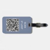 Étiquette À Bagage Code QR couleur unie Scannez si perdu Violet paste (Dos horizontal)