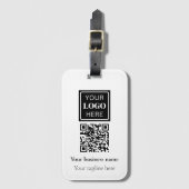 Étiquette À Bagage Code QR du logo de l'entreprise (Devant Vertical)