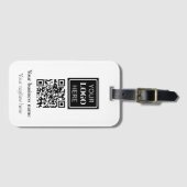 Étiquette À Bagage Code QR du logo de l'entreprise (Devant Horizontal)