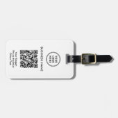 Étiquette À Bagage Code QR du logo de l'entreprise (Devant horizontal)