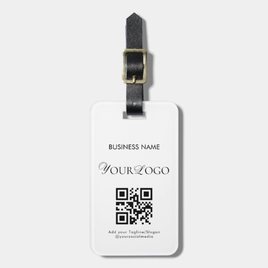 Étiquette À Bagage Code QR du logo de l'entreprise sur mesure horizon (Devant Vertical)