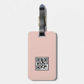 Étiquette À Bagage Code QR féminin unique en rose géométrique Motif (Dos Vertical)