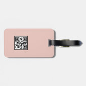 Étiquette À Bagage Code QR féminin unique en rose géométrique Motif (Dos horizontal)