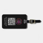 Étiquette À Bagage Code QR | Logo professionnel moderne (Devant horizontal)