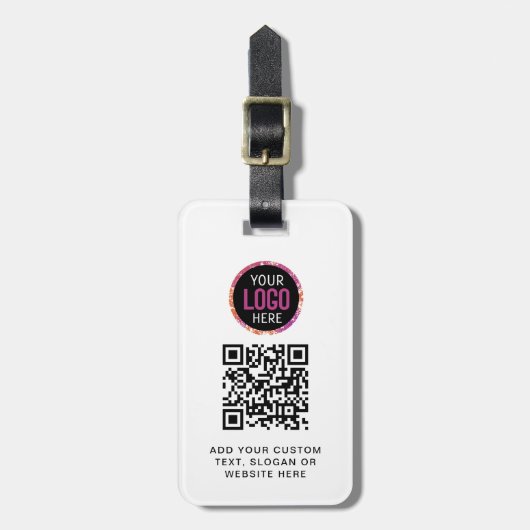 Étiquette À Bagage Code QR | Logo professionnel moderne (Devant Vertical)