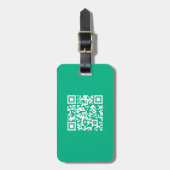 Étiquette À Bagage Code QR modifiable Générez le vôtre | Vert sarcel (Devant Vertical)