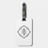 Étiquette À Bagage Code QR noir élégant et élégant (Dos Vertical)