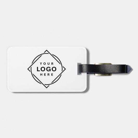 Étiquette À Bagage Code QR noir élégant et élégant (Dos horizontal)