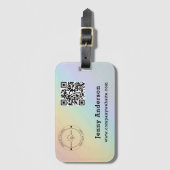 Étiquette À Bagage Code QR Nom commercial et logo et étiquettes de sa (Devant Vertical)