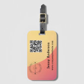 Étiquette À Bagage Code QR Nom commercial et logo et étiquettes de sa (Devant Vertical)