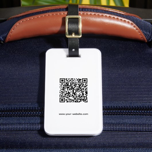 Étiquette À Bagage Code QR, Nom & Information, Noir & Blanc Vs 3, Élé (Insitu Rectoal 2)