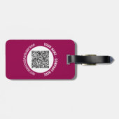Étiquette À Bagage Code QR personnalisé et étiquette de bagage de tex (Dos horizontal)