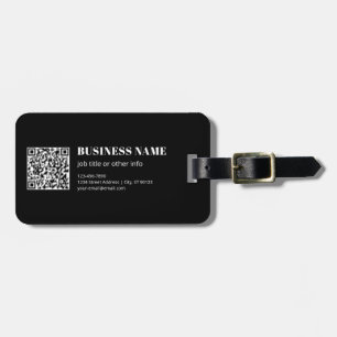 Étiquette À Bagage Code QR personnalisé & Texte rétro-moderne modifia