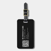 Étiquette À Bagage Code QR personnalisé & Texte rétro-moderne modifia (Devant Vertical)