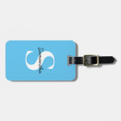 Étiquette À Bagage Code QR personnalisé Voyage Monogramme personnalis (Devant horizontal)