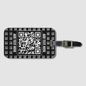 Étiquette À Bagage Code QR promotionnel (modifiable) plus motif de lo (Devant Horizontal)
