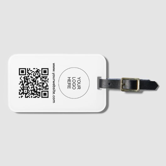 Étiquette À Bagage Code QR Scan Code-barres Télécharger le logo Adres (Devant Horizontal)