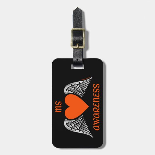 Étiquette À Bagage Coeur/ailes...MS (Devant Vertical)