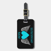 Étiquette À Bagage Coeur/ailes...POTS (Devant Vertical)