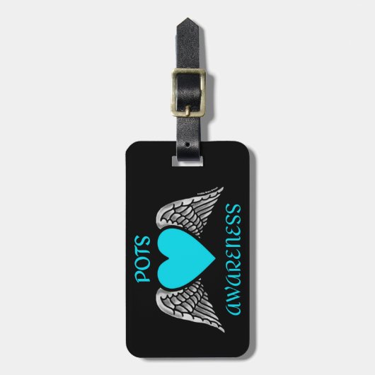 Étiquette À Bagage Coeur/ailes...POTS (Devant Vertical)