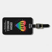 Étiquette À Bagage Coeur arc-en-ciel LGBT (Devant horizontal)