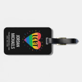 Étiquette À Bagage Coeur arc-en-ciel LGBT (Dos horizontal)