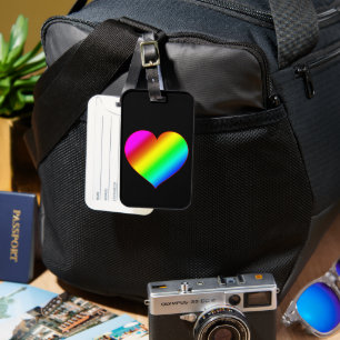 Étiquette À Bagage Cœur Coloré Arc-en-ciel Amour Couleur Vive