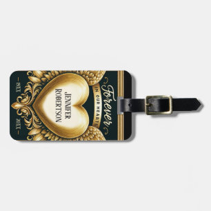 Étiquette À Bagage Coeur commémoratif personnalisé