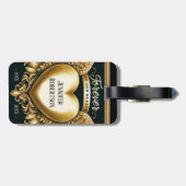 Étiquette À Bagage Coeur commémoratif personnalisé (Dos horizontal)