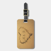 Étiquette À Bagage Coeur d'amour à la plage juste mariée (Devant Vertical)