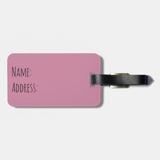 Étiquette À Bagage Coeur d'art populaire avec feuilles et fleurs (Dos horizontal)