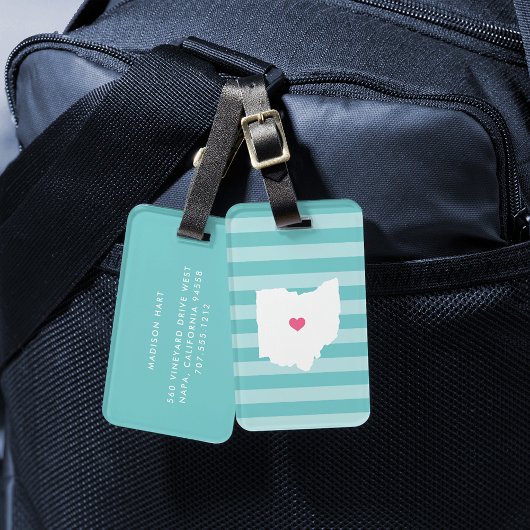 Étiquette À Bagage Coeur de l'Ohio | État d'origine