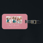 Étiquette À Bagage Coeur de script mignon moderne multi photo meilleu<br><div class="desc">Coeur de script mignon moderne multi photo meilleurs amis triptyque cadeau</div>