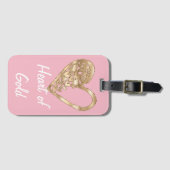 Étiquette À Bagage Coeur d'or (Devant Horizontal)