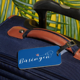 Étiquette À Bagage Coeur du drapeau de Büsingen, Büsingen am Hochrhei