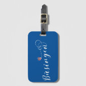 Étiquette À Bagage Coeur du drapeau de Büsingen, Büsingen am Hochrhei (Devant Vertical)